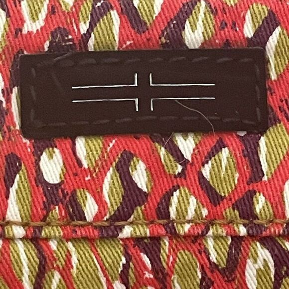 𝅺LIVERPOOL Jeans Pauline Red Beige Printed Zip Ankle Cropped Jeans 10 - Picture 6 of 8